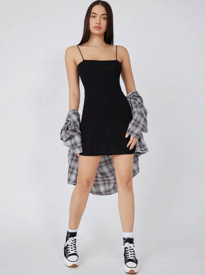 Lavaya women solid Black bodycon dress