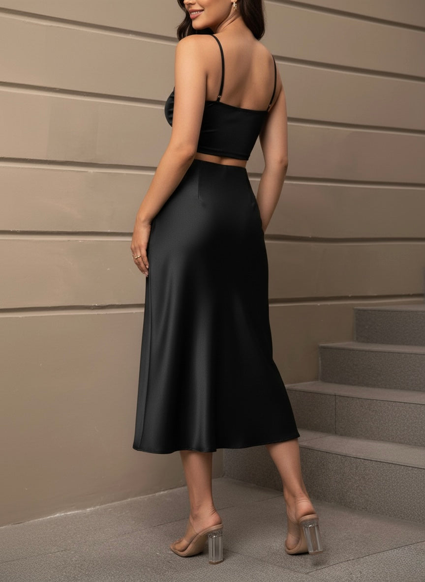 Lavaya women soft satin kendal skirt