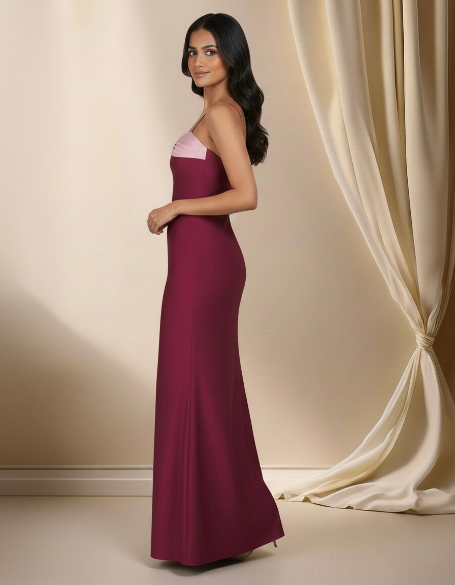 Lavaya Slinky Jersey Ruched Cut Out Mini Dress in red