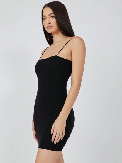 Lavaya women solid Black bodycon dress