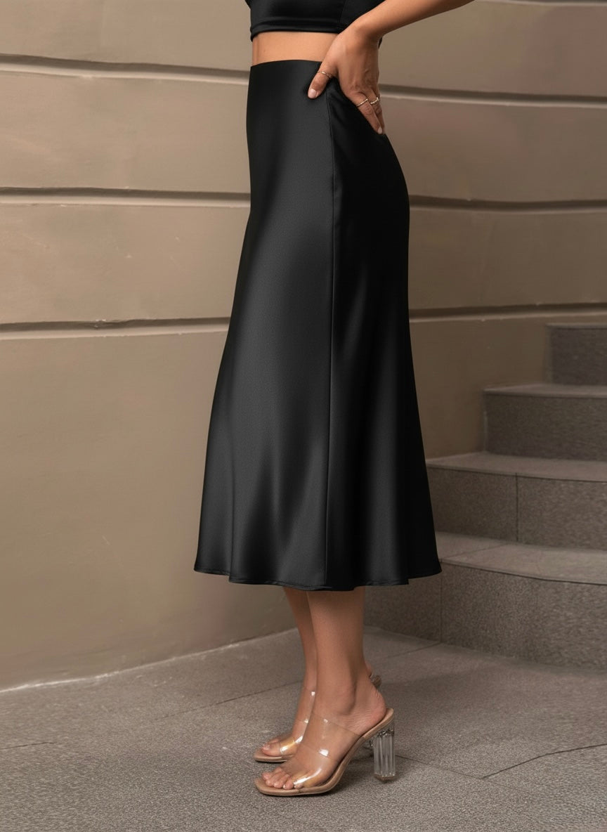 Lavaya women soft satin kendal skirt