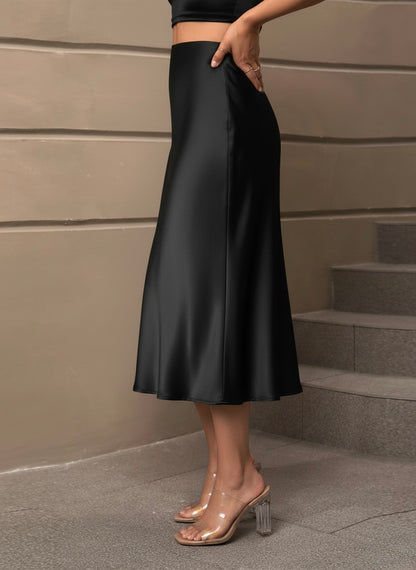 Lavaya women soft satin kendal skirt