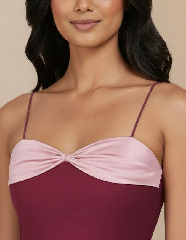 Lavaya Slinky Jersey Ruched Cut Out Mini Dress in red